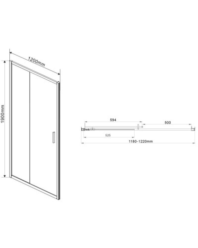 Душевая дверь 120 см Vincea Garda VDS-1G120CLGM прозрачное