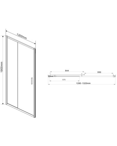 Душевая дверь 130 см Vincea Garda VDS-1G130CLGM прозрачное