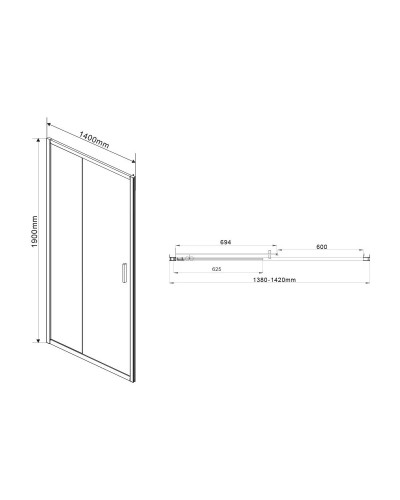 Душевая дверь 140 см Vincea Garda VDS-1G140CLGM прозрачное