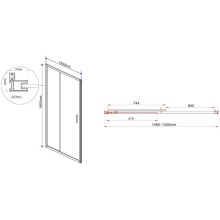 Душевая дверь 150 см Vincea Garda VDS-1G150CLGM прозрачное