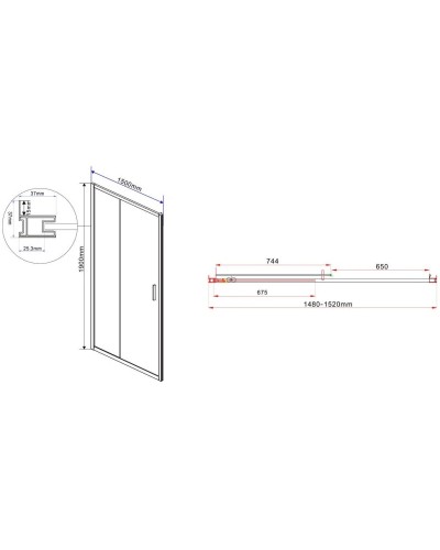 Душевая дверь 150 см Vincea Garda VDS-1G150CLGM прозрачное