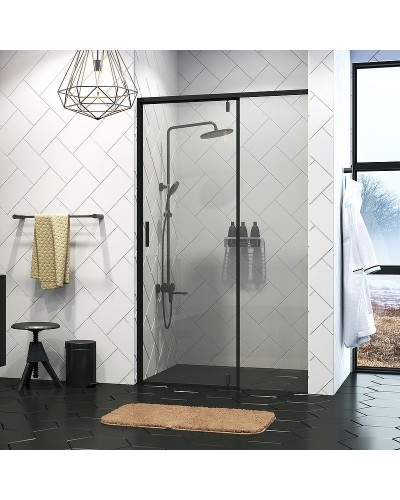 Душевая дверь WasserKRAFT Elbe 120 74P05 профиль Черный матовый стекло прозрачное