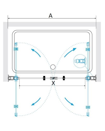 Душевая дверь 70 см RGW PA-104B Passage 060810407-14 прозрачное