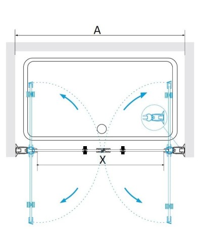 Душевая дверь 100 см RGW PA-104B Passage 060810410-14 прозрачное