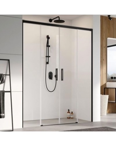 Душевая дверь в нишу Radaway Idea Black DWD 160 профиль Черный стекло прозрачное