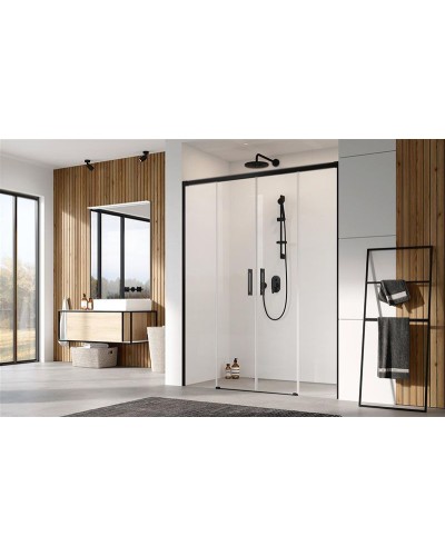 Душевая дверь в нишу Radaway Idea Black DWD 160 профиль Черный стекло прозрачное