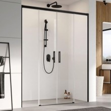 Душевая дверь в нишу Radaway Idea Black DWD 170 профиль Черный стекло прозрачное