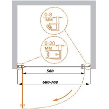 Душевая дверь Cezares Elena 70 ELENA-W-B-1-70-C-Cr профиль Хром стекло прозрачное