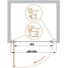 Душевая дверь Cezares Elena 90 ELENA-W-B-1-90-C-Cr профиль Хром стекло прозрачное