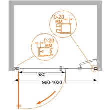 Душевая дверь Cezares Elena 100 ELENA-W-B-11-30+70-C-Cr профиль Хром стекло прозрачное