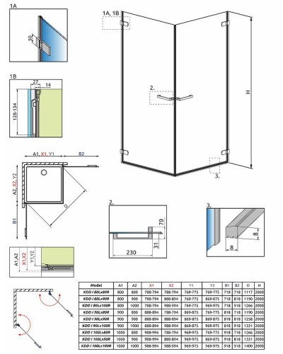 Душевая дверь Radaway Arta KDD I 90 386061-03-01L профиль Хром стекло прозрачное