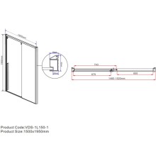 Душевая дверь 150 см Vincea Lugano VDS-1L150CLB-1 прозрачное