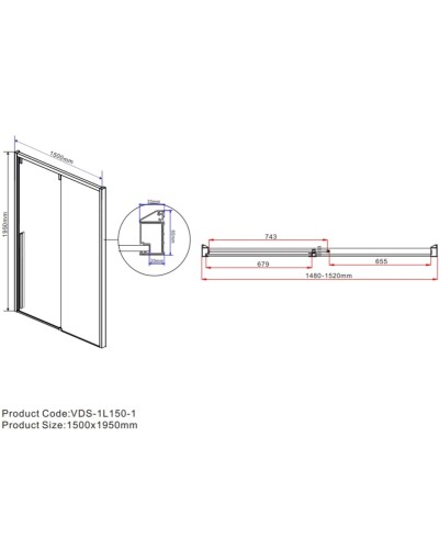 Душевая дверь 150 см Vincea Lugano VDS-1L150CLB-1 прозрачное