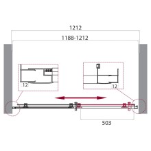 Душевая дверь в нишу BelBagno UNO-195-BF-1-120-P-NERO