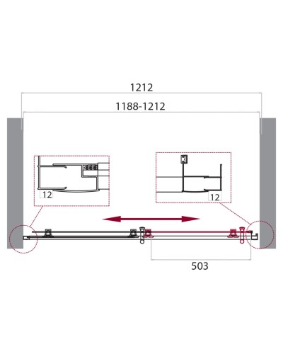 Душевая дверь в нишу BelBagno UNO-195-BF-1-120-P-NERO