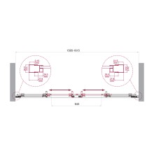 Душевая дверь в нишу BelBagno LUCE-BF-2-160-C-Cr