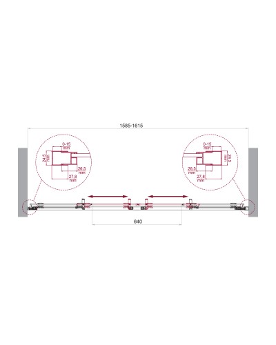 Душевая дверь в нишу BelBagno LUCE-BF-2-160-C-Cr