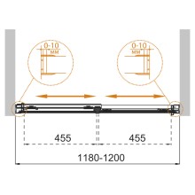 Душевая дверь в нишу CEZARES TANDEM-SOFT-BF-2-120-P-Cr