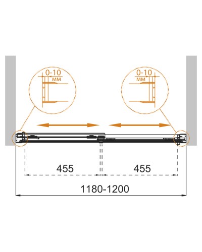 Душевая дверь в нишу CEZARES TANDEM-SOFT-BF-2-120-P-Cr