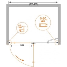 Душевая дверь в нишу CEZARES BERGAMO-B-12-90-C-Cr-R