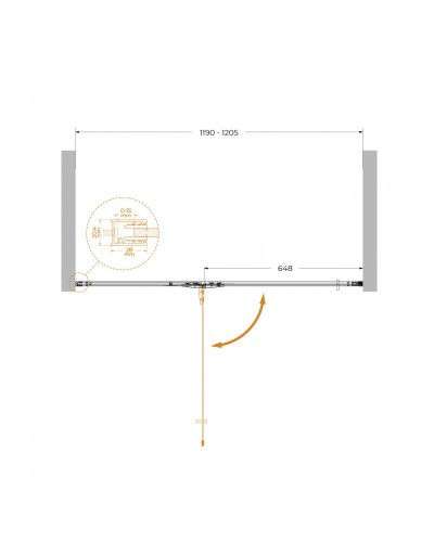 Душевая дверь в нишу CEZARES LINER-B-12-120-C-Cr-L левая