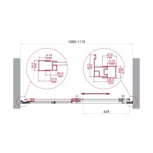Душевая дверь в нишу BelBagno LUCE-BF-1-110-C-Cr