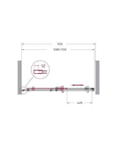 Душевая дверь в проем BelBagno MARINO-BF-1-110-C-Cr