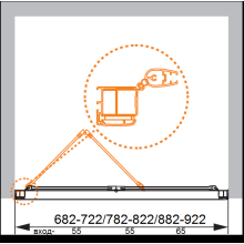 Душевая дверь в нишу CEZARES ANIMA-W-BS-80-C-Cr