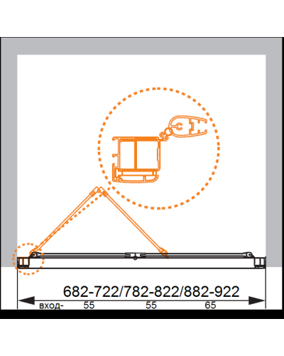 Душевая дверь в нишу CEZARES ANIMA-W-BS-80-C-Cr