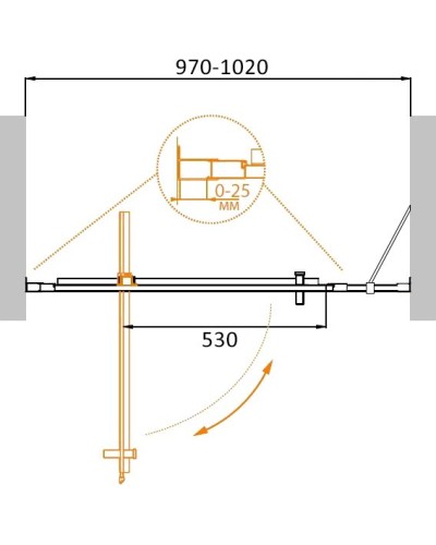 Душевая дверь в нишу CEZARES MOLVENO-BA-11-80+20-C-Cr-IV