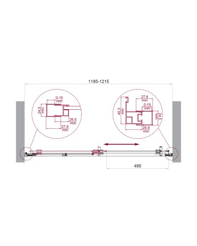 Душевая дверь в нишу BelBagno LUCE-BF-1-120-C-Cr
