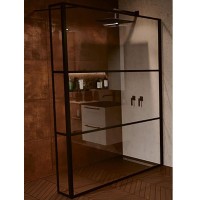 Душевая стенка Riho Grid 120 G004039121 (GB4120030) профиль Черный стекло прозрачное