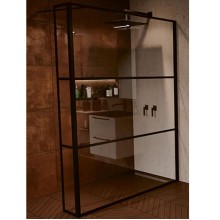 Душевая стенка Riho Grid 90 G004037121 (GB4090030) профиль Черный стекло прозрачное