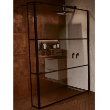 Душевая стенка Riho Grid 90 G004037121 (GB4090030) профиль Черный стекло прозрачное