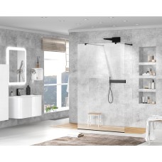 Душевая перегородка CEZARES LIBERTA-L-2-125-120-C-NERO кронштейн 120 см