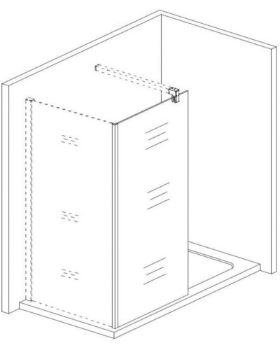 Душевая стенка WeltWasser WW400 B 90 10000002943 профиль Хром стекло прозрачное