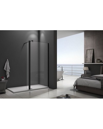 Душевая перегородка Good Door Walk In SP2-90-C-B 100x28 профиль Черный стекло прозрачное