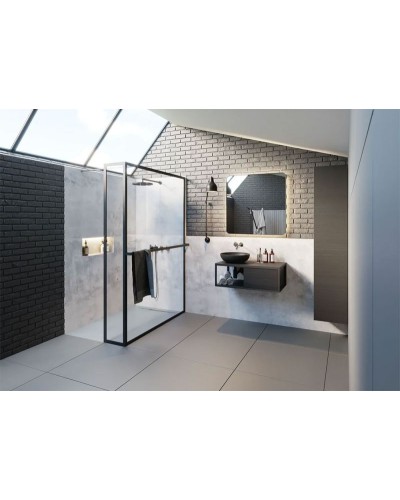 Душевая перегородка Riho Lucid GD402 100х30 G005034121 (GD410B030) профиль Черный стекло прозрачное