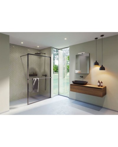 Душевая перегородка Riho Lucid GD400 120 G005044121 (GD412B000) профиль Черный стекло прозрачное