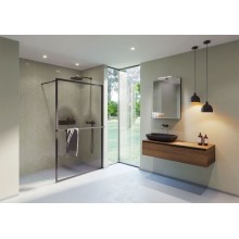 Душевая перегородка Riho Lucid GD400 140 G005045121 (GD414B000) профиль Черный стекло прозрачное