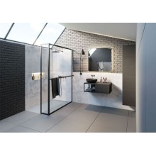 Душевая перегородка Riho Lucid GD402 140х30 G005036121 (GD414B030) профиль Черный стекло прозрачное