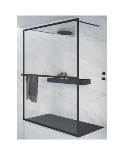 Душевая перегородка Riho Lucid GD401 90 G005029121 (GD309B000) профиль Черный стекло прозрачное