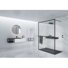 Душевая перегородка Riho Lucid GD401 120 G005031121 (GD312B000) профиль Черный стекло прозрачное