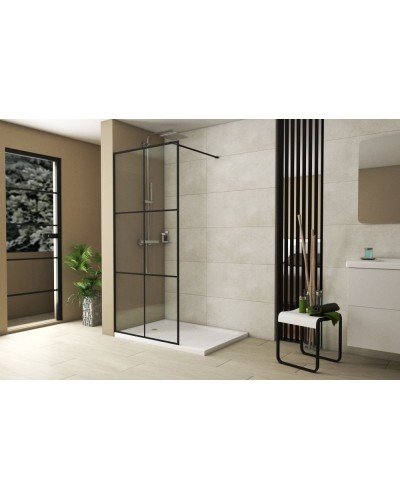 Душевая перегородка Bravat Black Line 90 BG090.5413B профиль Черный стекло прозрачное