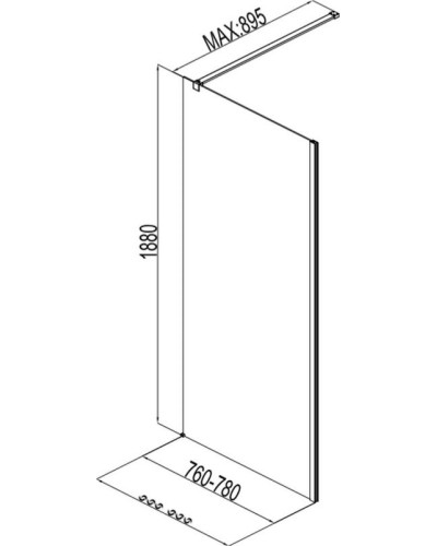 Душевая перегородка Aquanet Cinetic AE12-F-80H190U-CT 80х190 243622 профиль Хром стекло прозрачное