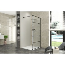 Душевая перегородка Bravat Black Line 90 BG090.6414B профиль Черный стекло прозрачное