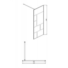 Душевая перегородка Bravat Black Line 90 BG090.6414B профиль Черный стекло прозрачное