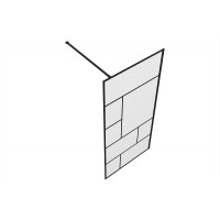 Душевая перегородка Bravat Black Line 90 BG090.6414B профиль Черный стекло прозрачное