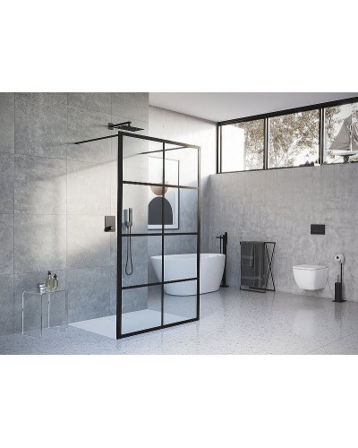 Душевая перегородка Excellent Fabrika 100x200 KAEX.4006.1000.LP профиль Черный стекло прозрачное