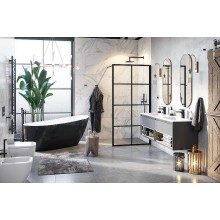 Душевая перегородка Excellent Fabrika 100x200 KAEX.4006.1000.LP профиль Черный стекло прозрачное